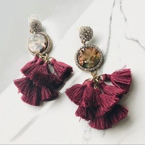 Burgundy Tassel Earrings 🥀